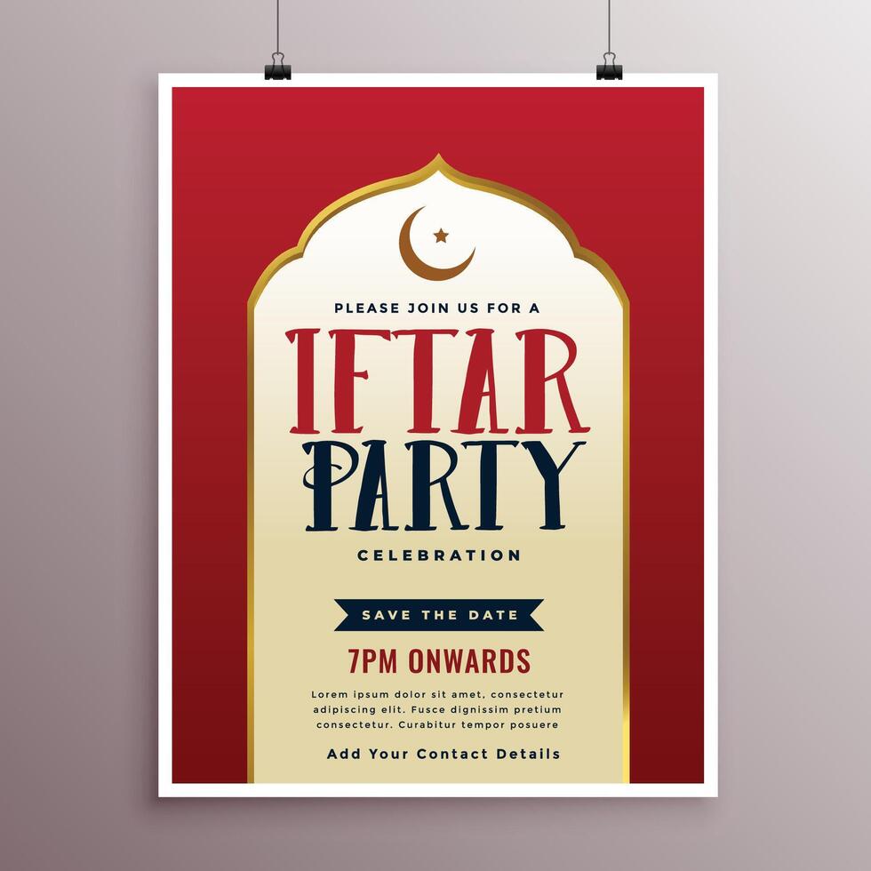stylish iftar celebration party template vector