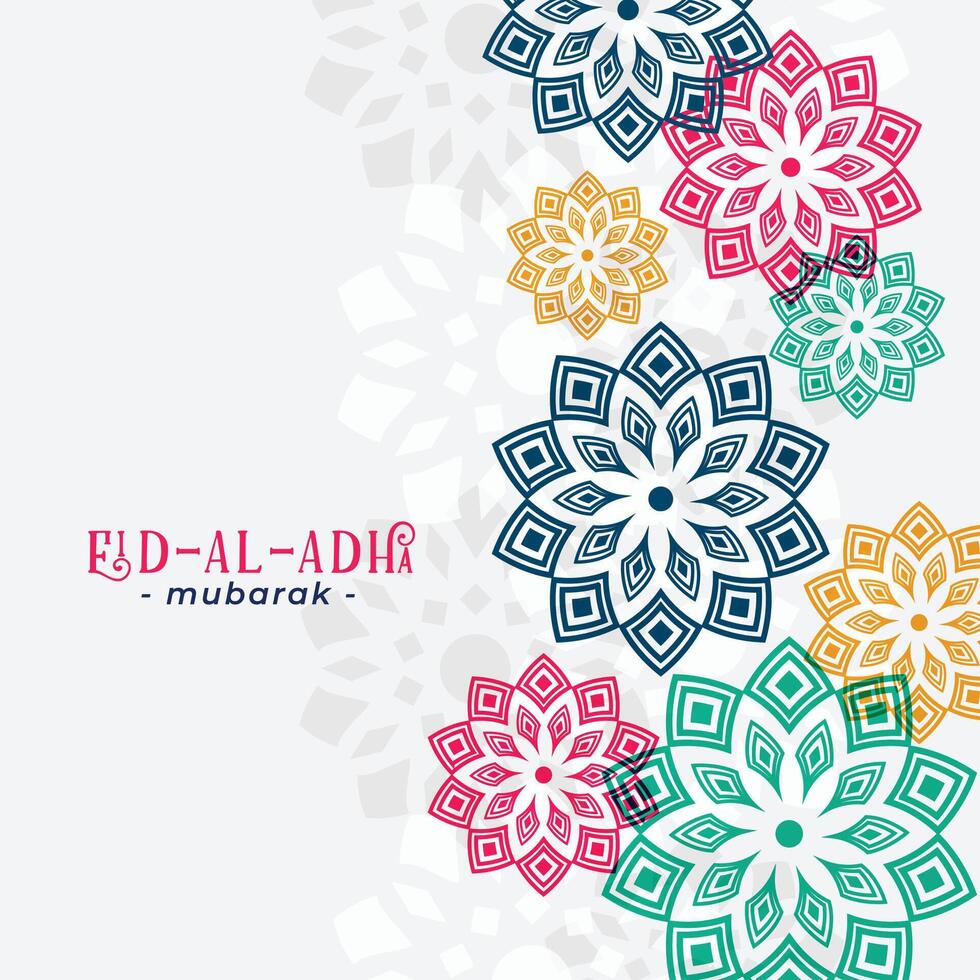 Eid Al Adha arabic greeting with islamic pattern vector