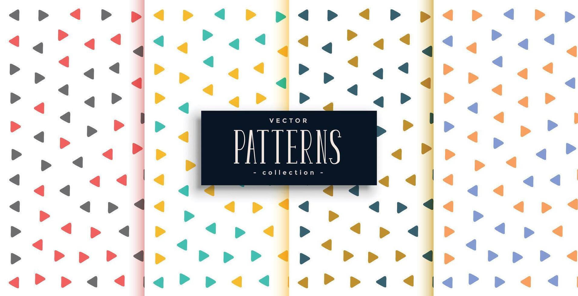 small triangle patterns set in different colors vector