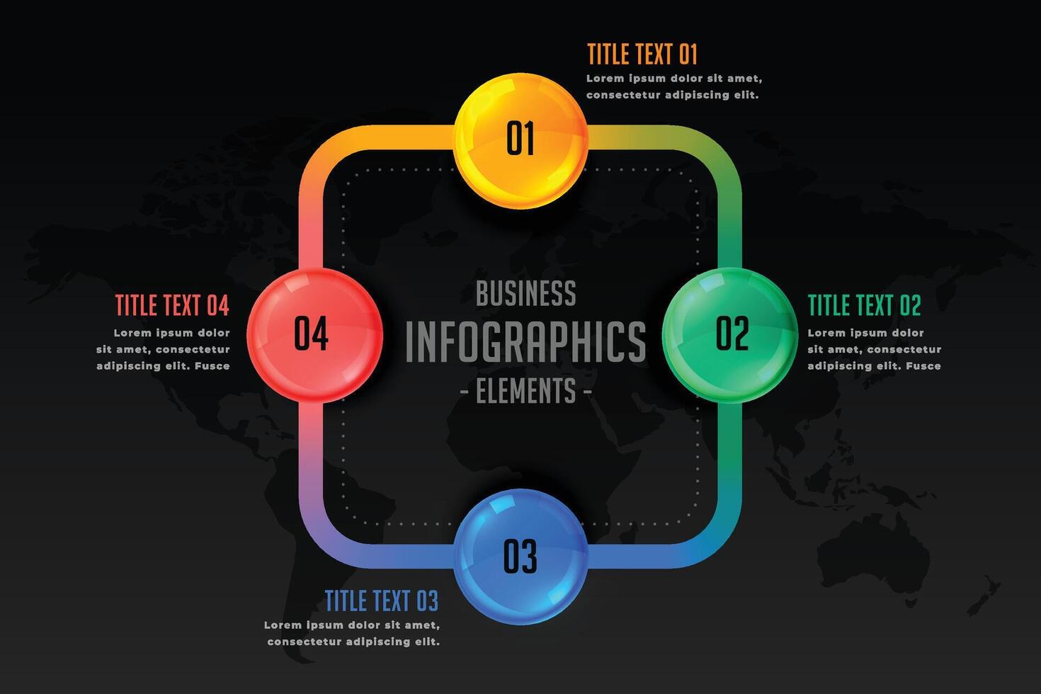 infographic presentation with four steps template design vector