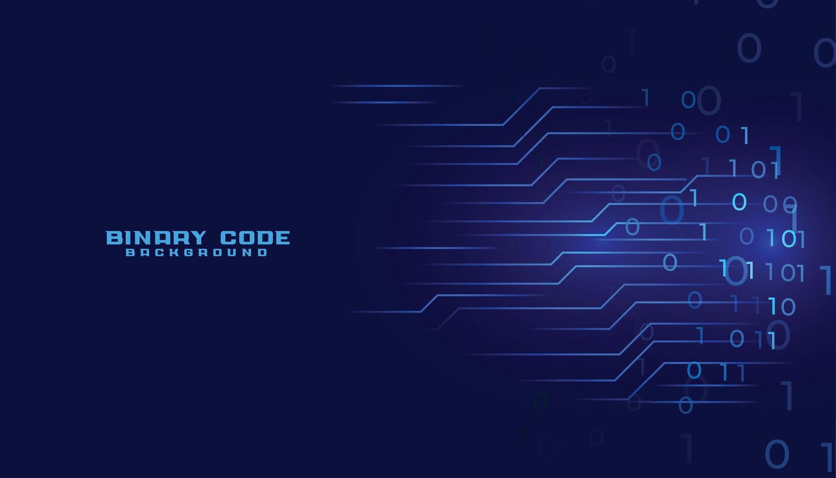 cyberspace binary code tech background with circuit lines vector