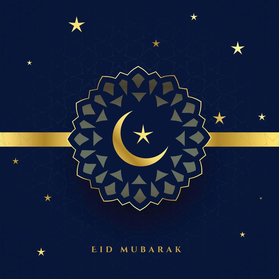 contento eid festival Luna y estrella deseos tarjeta vector