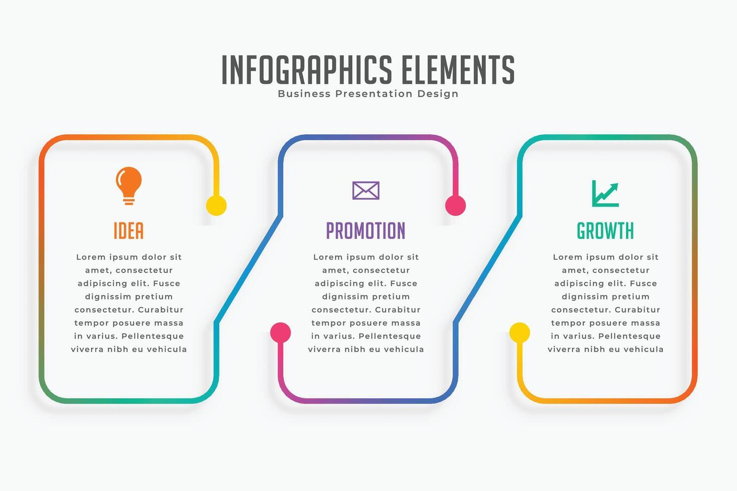 three steps modern infographic design template vector