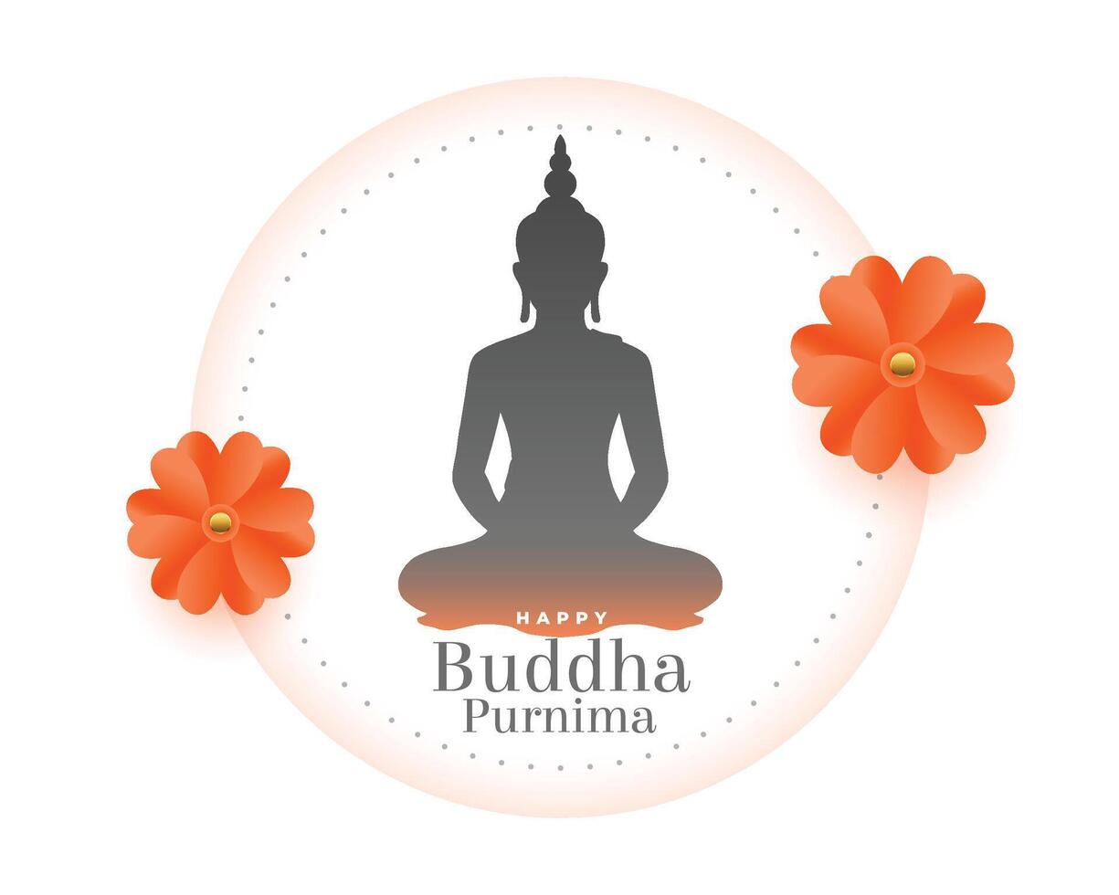 contento Buda purnima religioso antecedentes con floral diseño vector