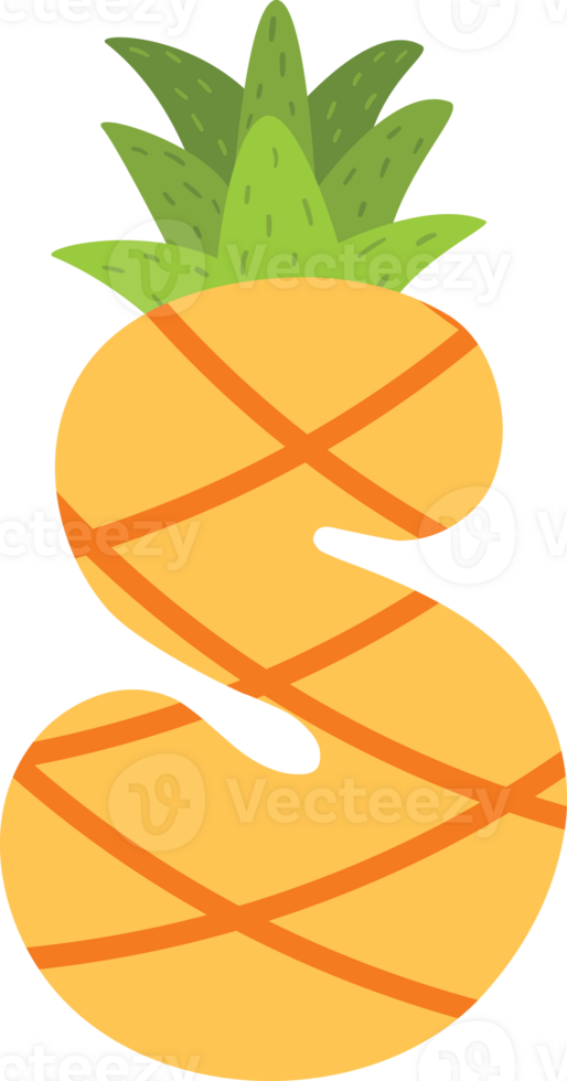 Yellow Pineapple alphabets png