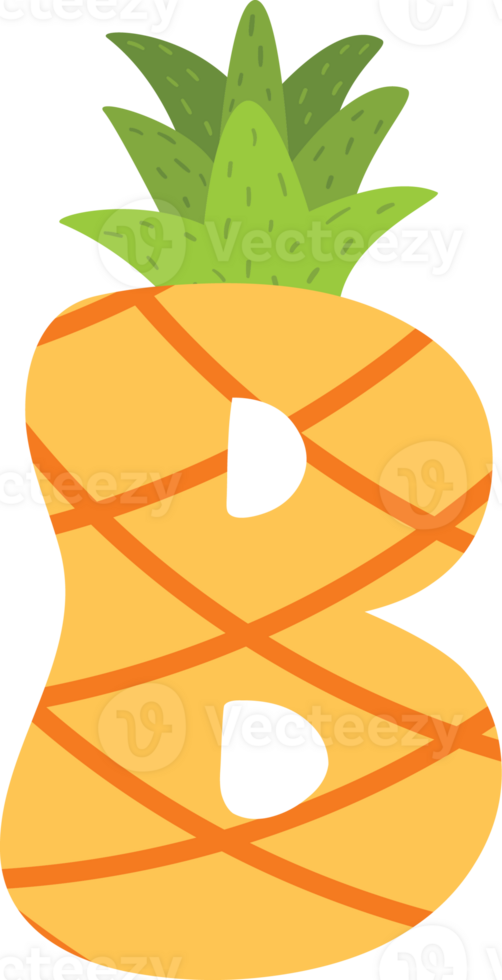Yellow Pineapple alphabets png