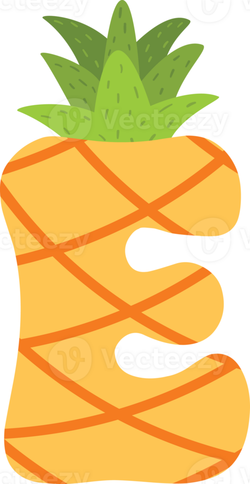 Yellow Pineapple alphabets png