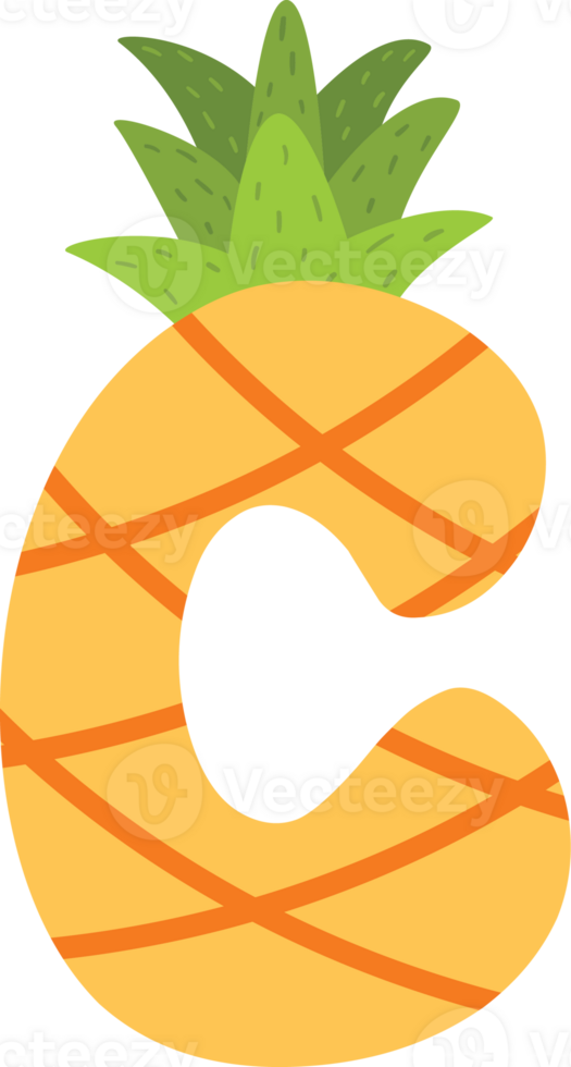 Yellow Pineapple alphabets png