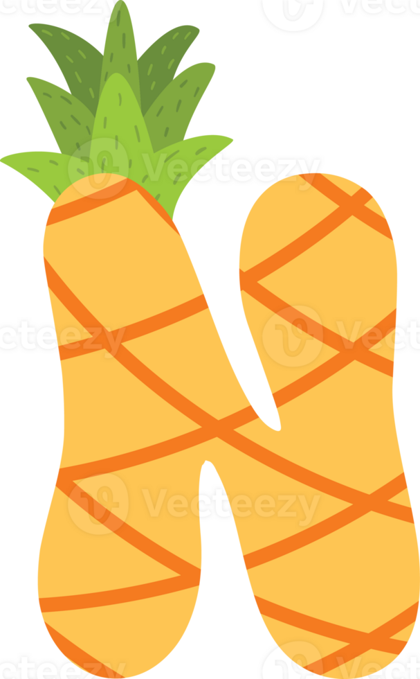 Yellow Pineapple alphabets png