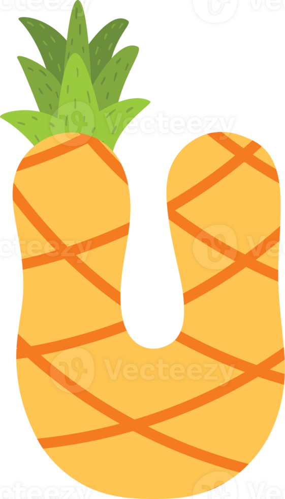 Yellow Pineapple alphabets png