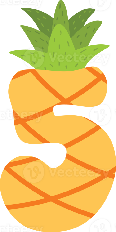 Yellow Pineapple alphabets png