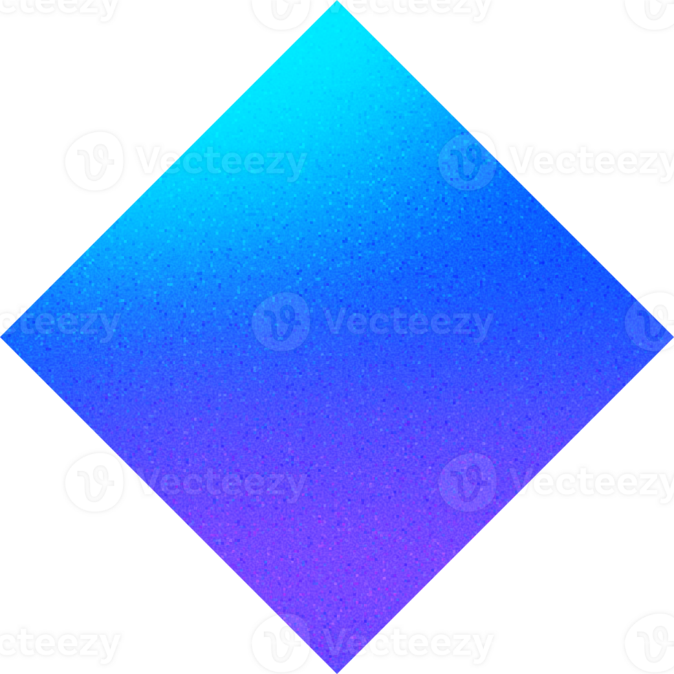 Cool Shape Rotated Diamond Sharp Edges Vivid Blue to Purple Vibrant Diamond Gradient with Noisy Effect png