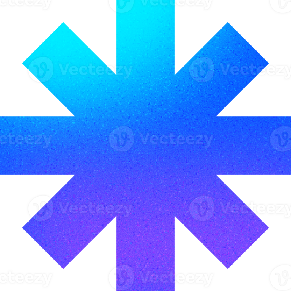 Cool Shape Starburst Angular Edges Cold Tone Contrast Sharp Snowflake Gradient with Noisy Effect Crisp for Winter Festival Posters png