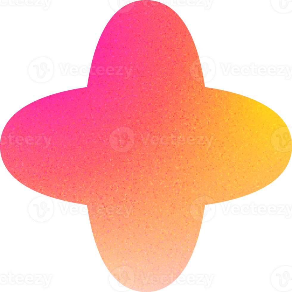 Cool Shape Symmetric Cross Petals Flower Abstract Flower Gradient with Noisy Effect Playful for Children's Books png