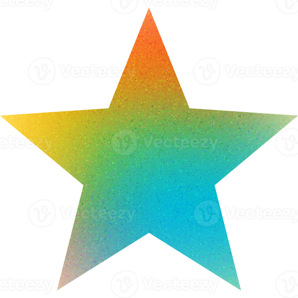 Cool Shape Classic Five Point Symmetric Star Gradient with Noise Effect png