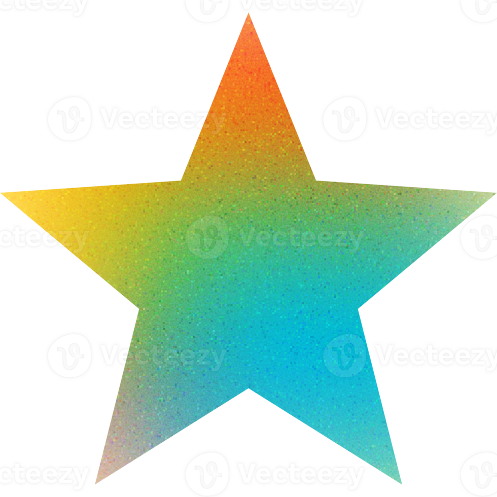 frio forma clásico cinco punto simétrico estrella degradado con ruido efecto png