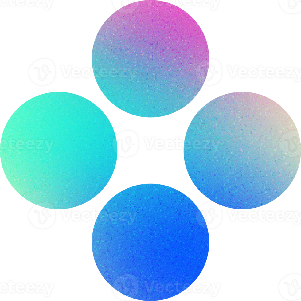 Cool Shape Harmonious Spheres Balanced Placement Calm Tones Overlapping Circles Gradient with Noisy Effect Vibrant for Digital Media png