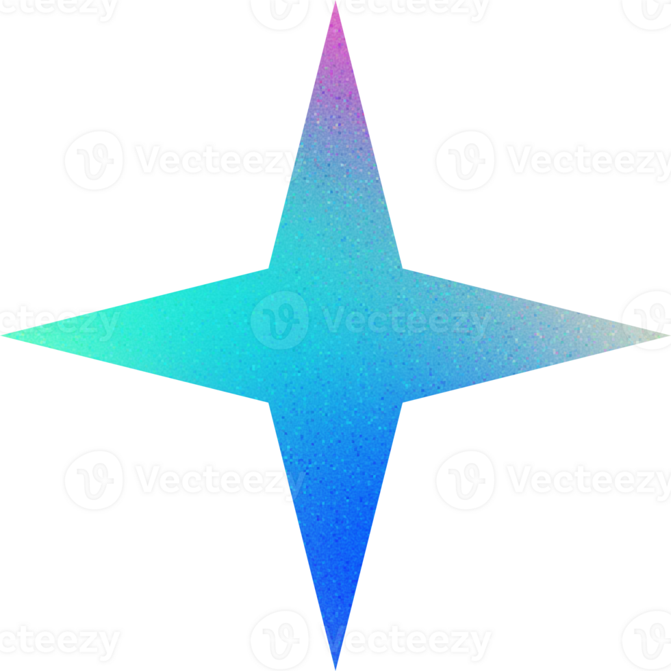 Cool Shape Narrow Pointed Sleek Simple Star Gradient with Noise Effect png