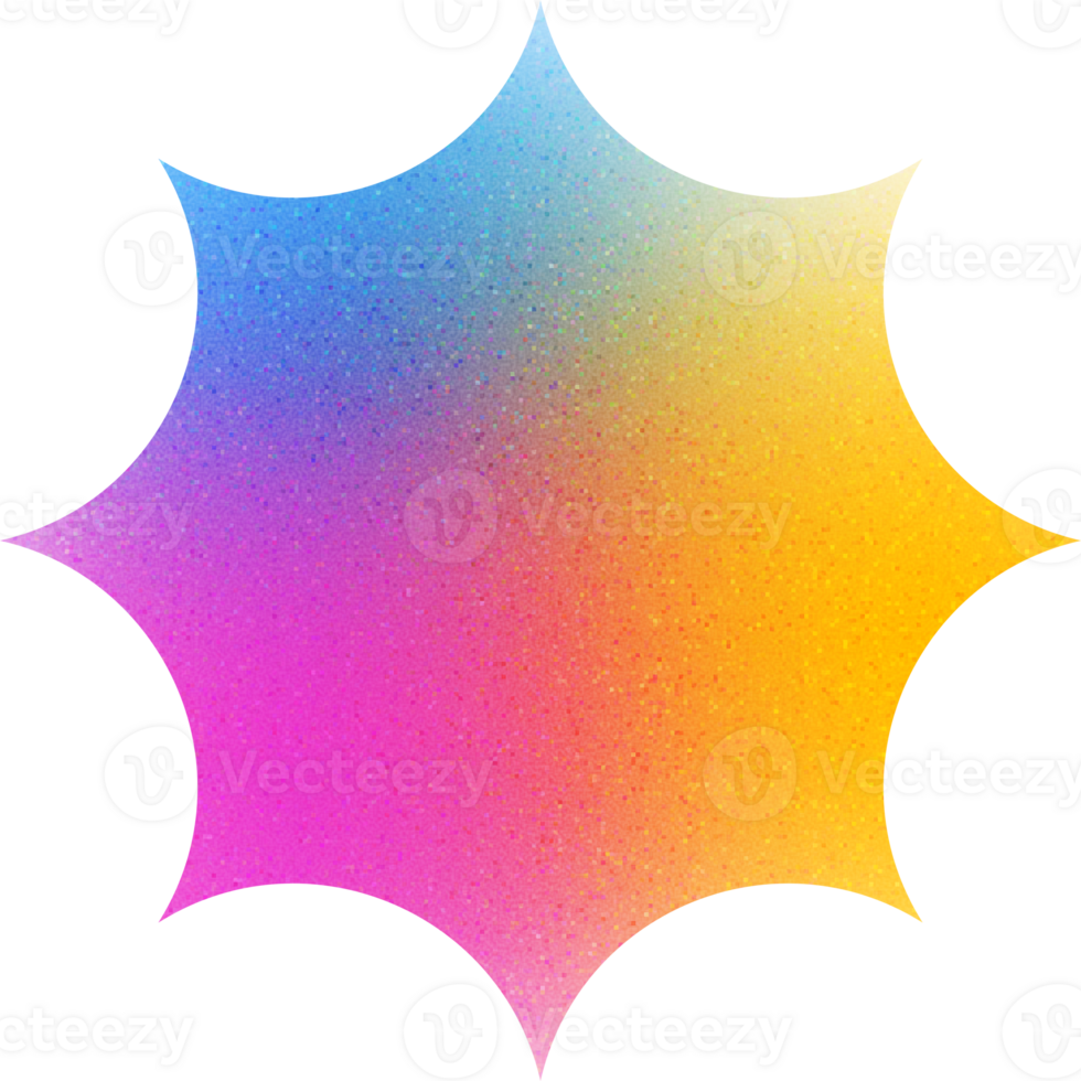 Cool Shape Jagged Sharp Pointed Star Jagged Sunburst Gradient with Noisy Effect Dynamic for Youthful Campaigns png
