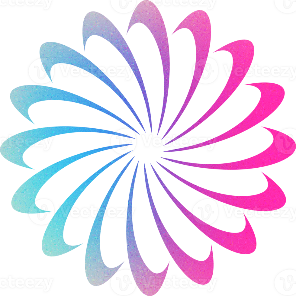 Cool Shape Delicate Petal-Like Pinwheel Flowing Radiant Symmetrical Gradient with Noise Effect png