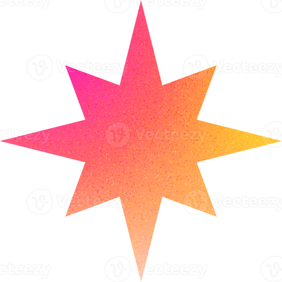 Cool Shape Jagged Starburst Sharp Edged Bright Gradient with Noise Effect png