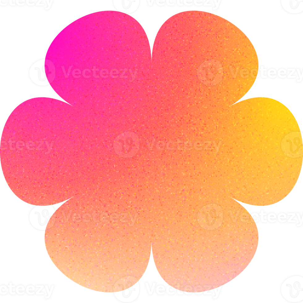Cool Shape Soft Rounded Petals Flower Soft Flower Gradient with Noisy Effect Delicate for Wedding Stationery png