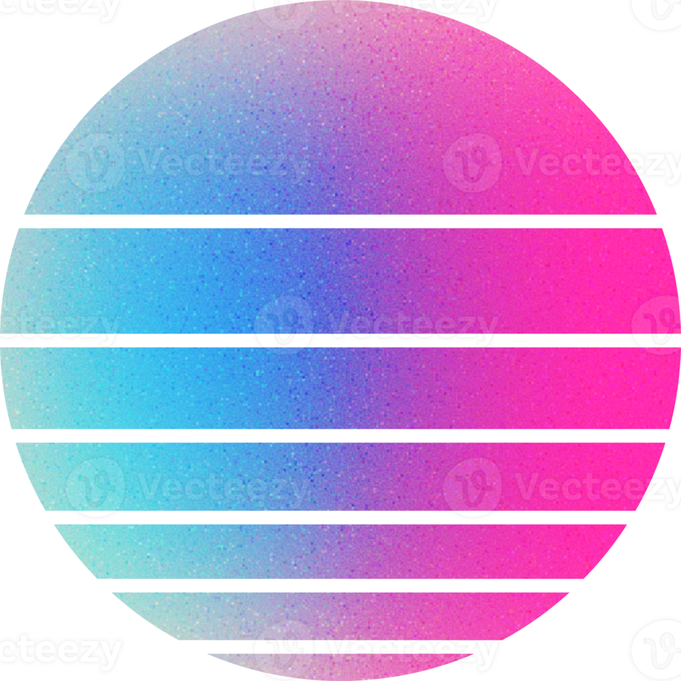 Cool Shape Striped Sphere Layered Horizontal Bands Vibrant Striped Circle Gradient with Noisy Effect Contemporary for Music Album Covers png