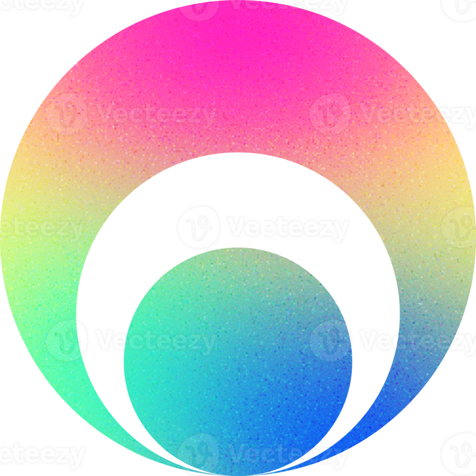 Cool Shape Concentric Dual Loops Nested Arcs Vivid Transition Circular Arc Gradient with Noisy Effect Elegant for Minimalist Art Projects png