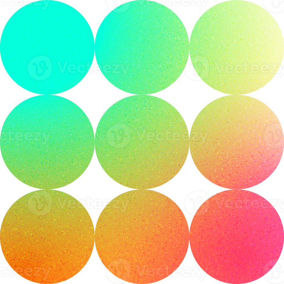 Cool Shape Stacked Circles Ascending Order Harmonious Palette Clustered Circles Gradient with Noisy Effect png