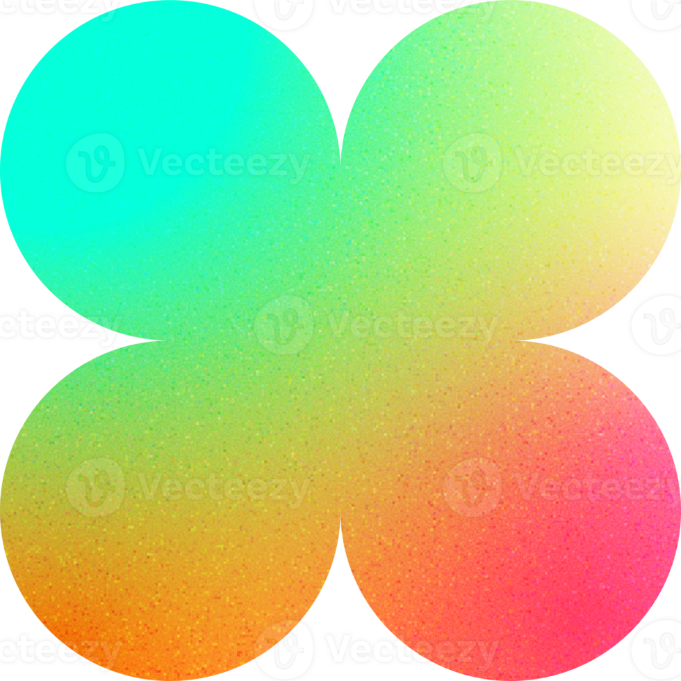 Cool Shape Bulbous Trio Petals Flower Simple Flower Gradient with Noisy Effect Minimalist for Beauty Products png