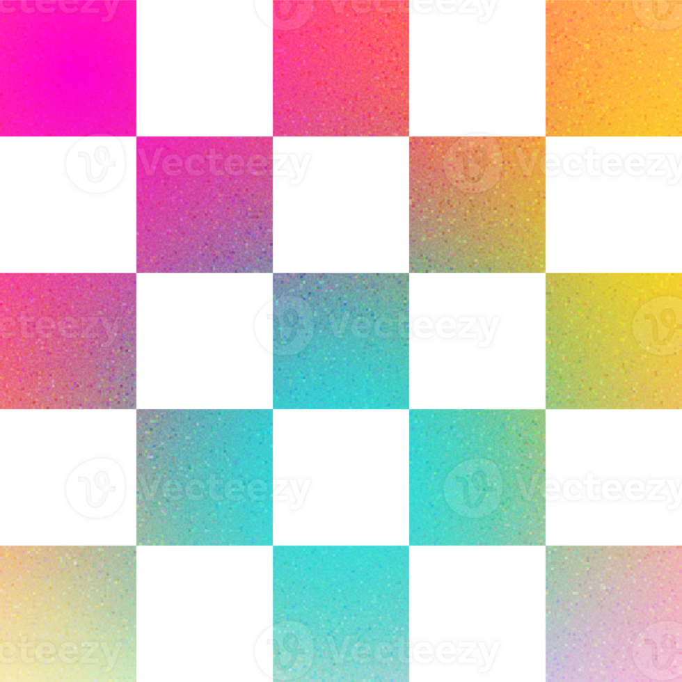 Cool Shape Checkered Geometric Structured Grid Square Gradient with Noise Effect png