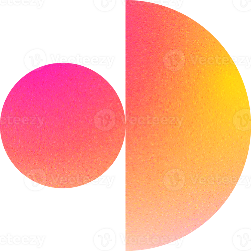 Cool Shape Semi-Circular Bold Disk Overlay Geometric Semi-Circle Gradient with Noisy Effect Modern for App Interfaces png
