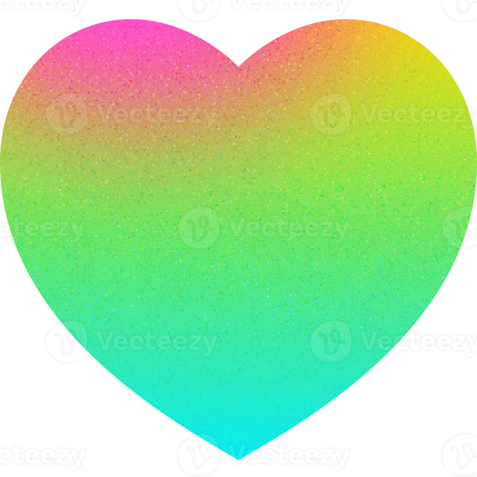 Cool Shape Smooth Curved Soft Vibrant Love Heart Gradient with Noise Effect png