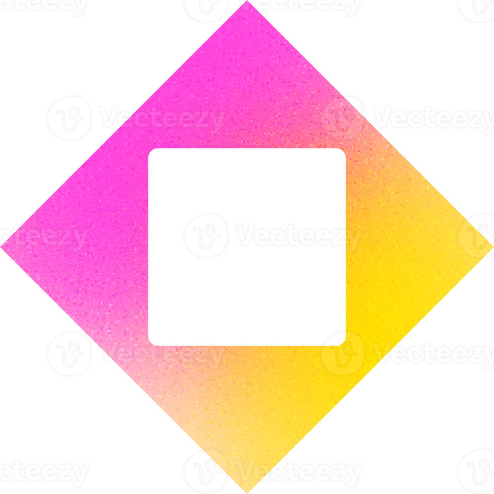 Cool Shape Framed Rhombus Bold Contrast Vibrant Color Spectrum Nested Diamond Gradient with Noisy Effect png