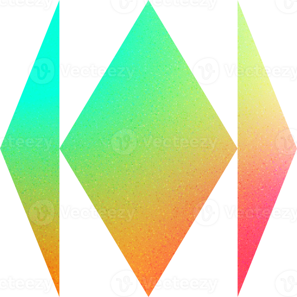 Cool Shape Abstract Diamond Symmetrical Composition Dual Color Splits Abstract Prism Gradient with Noisy Effect Edgy for Contemporary Art png