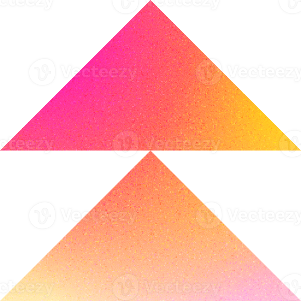 Cool Shape Double Layered Triangles Vibrant Color Blend Symmetrical Triple Triangle Gradient with Noisy Effect Edgy for Music Festival Posters png