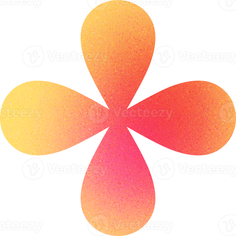 Cool Shape Clover-like Quadruple Petals Symmetric Layout Delicate Flower Gradient with Noisy Effect Soft for Spa Branding png