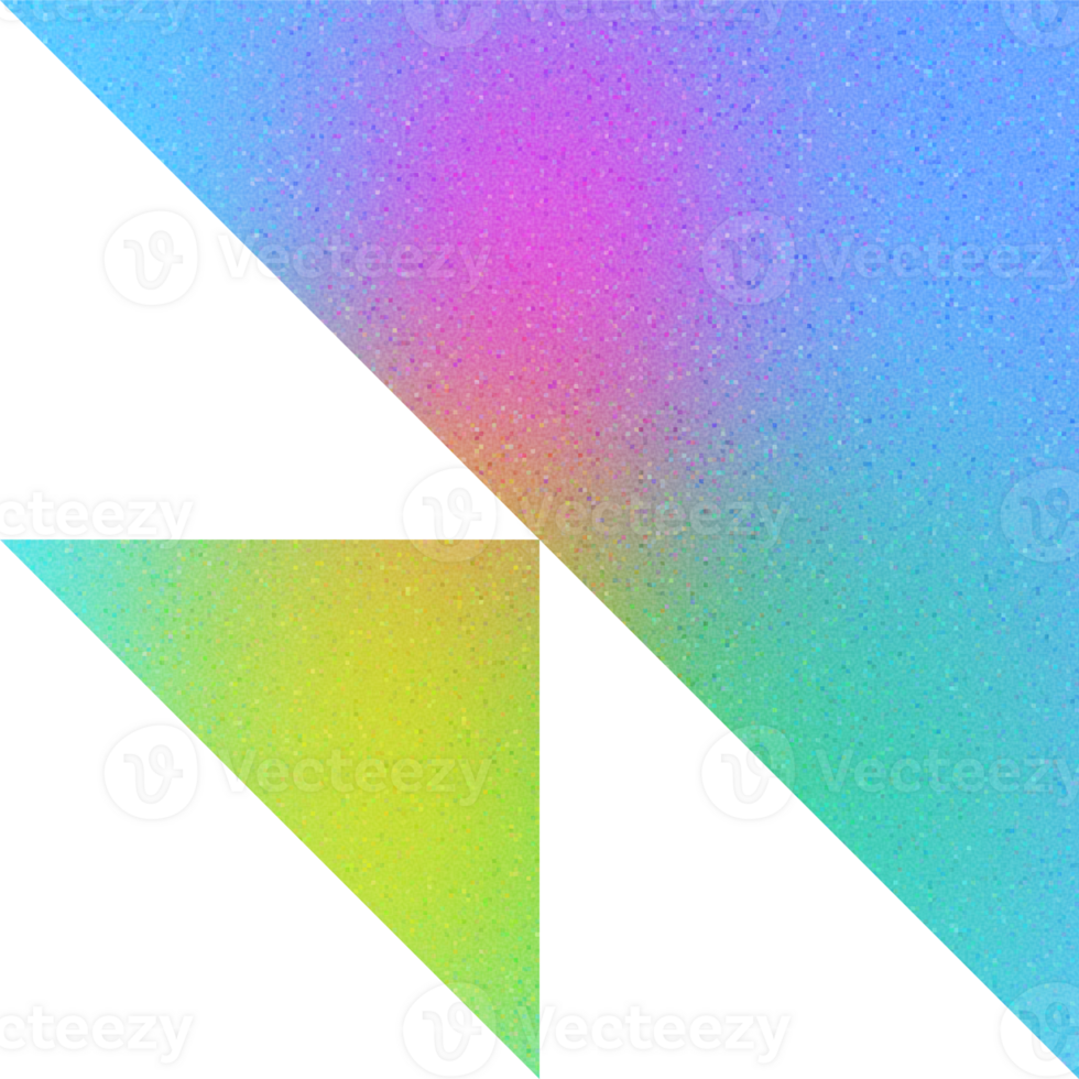 Cool Shape Layered Triangles Dynamic Arrangement Colorful Overlaps Split Circle Gradient with Noisy Effect Bold for Tech Innovations png