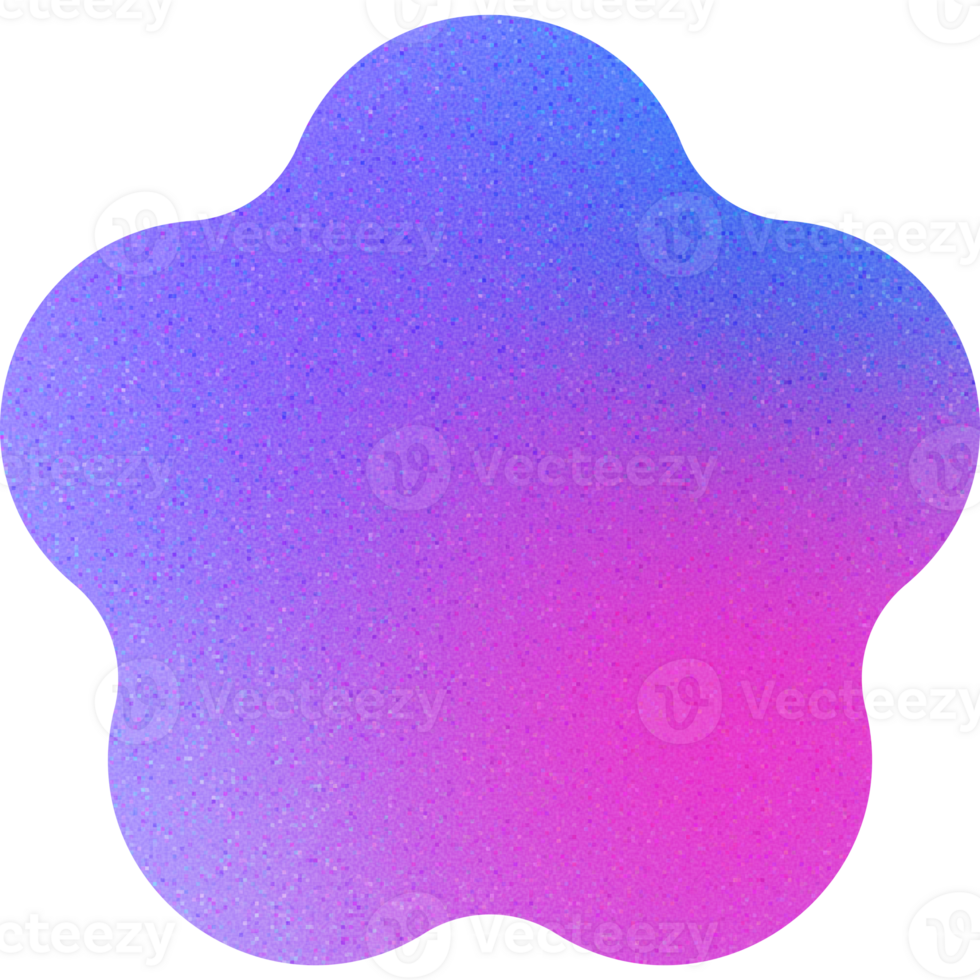 Cool Shape Bulbous Contours Flowing Organic Silhouette Rounded Flower Gradient with Noisy Effect Delicate for Beauty Product Branding png