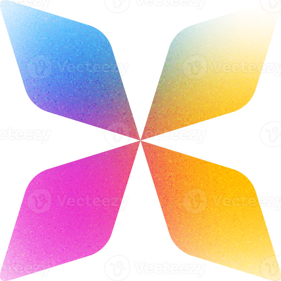 Cool Shape Delicate Pinwheel Asymmetric Petal Pinwheel Gradient with Noisy Effect Playful for Children's Entertainment png