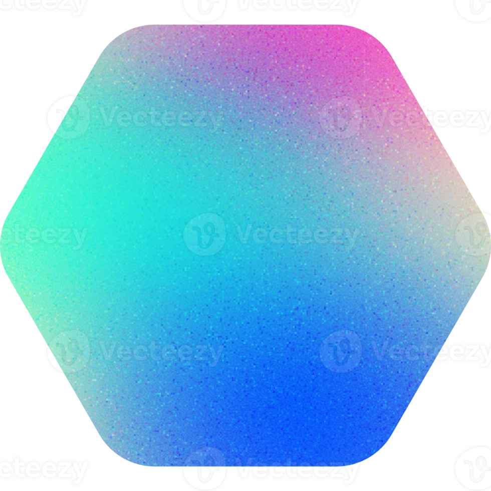 Cool Shape Smooth Soft Edged Hexagon Smooth Hexagon Gradient with Noisy Effect Sleek for Tech Interfaces png