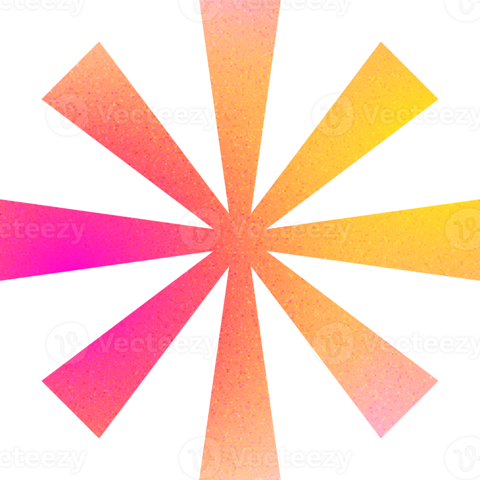 Cool Shape Radial Burst Sharp Edges Vivid Colors Symmetrical Starburst Gradient with Noisy Effect Dynamic for Event Promotion Graphics png