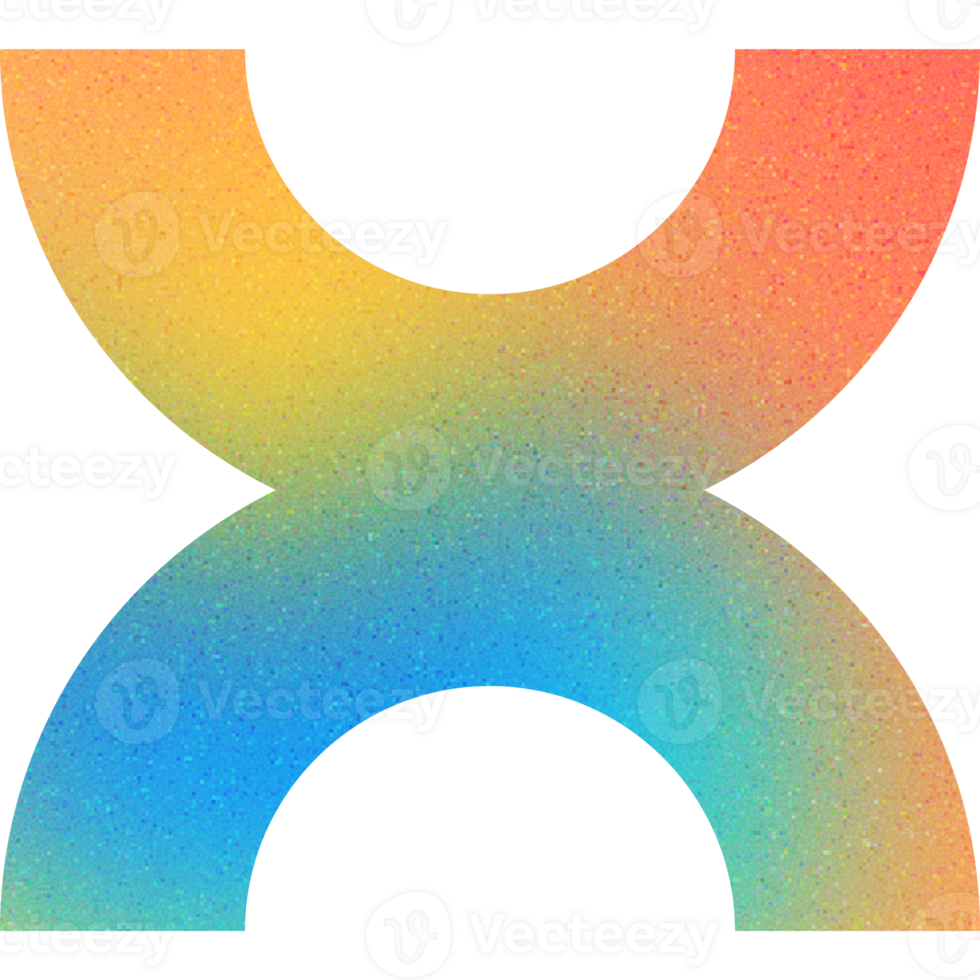 Cool Shape Arching Symmetrical Curves Smooth Blend Abstract X Gradient with Noisy Effect Bold for Tech Startups png