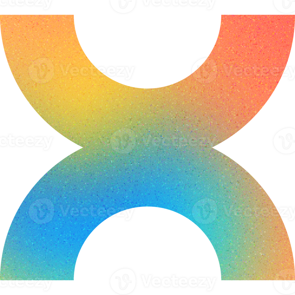 frio forma arqueo simétrico curvas suave mezcla resumen X degradado con ruidoso efecto negrita para tecnología Inauguración png