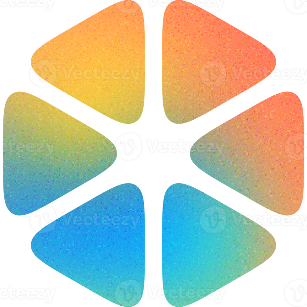 cool forme six pointu étoile central symétrie vif Triangles floral pétale pente avec bruyant effet png