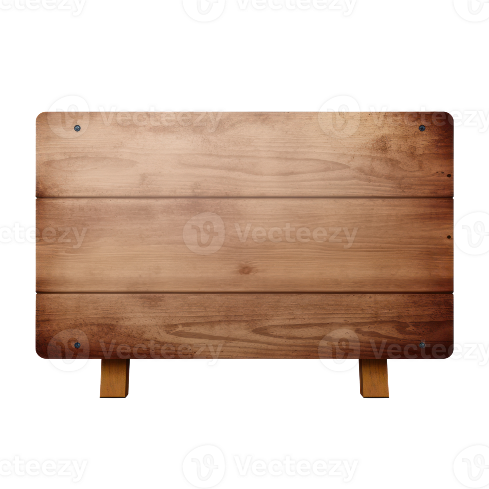 Blank Wooden Plank Sign with Natural Texture. Retro Brown Wood Display Board. Empty Vintage Signboard png