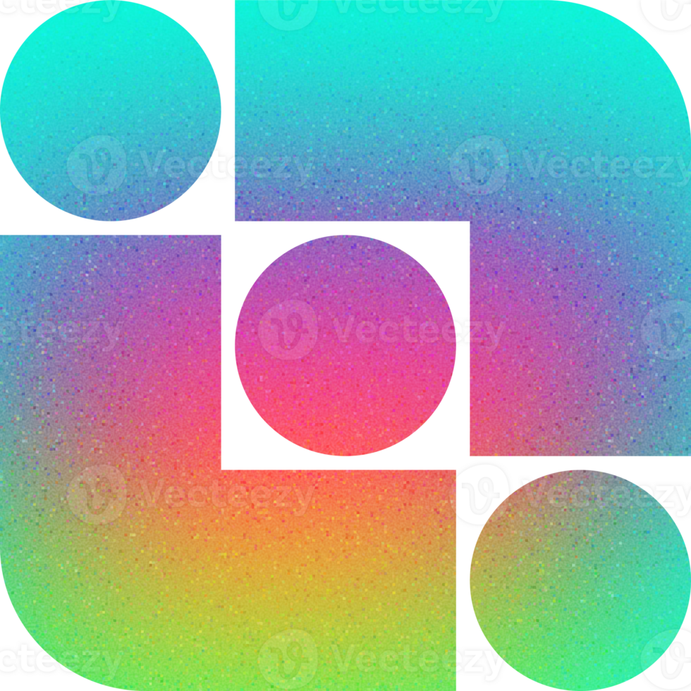 cool gestalten geometrisch Cluster abwechslungsreich Größen verschachtelt Design gruppiert gerundet Quadrate Gradient mit Lärm bewirken png