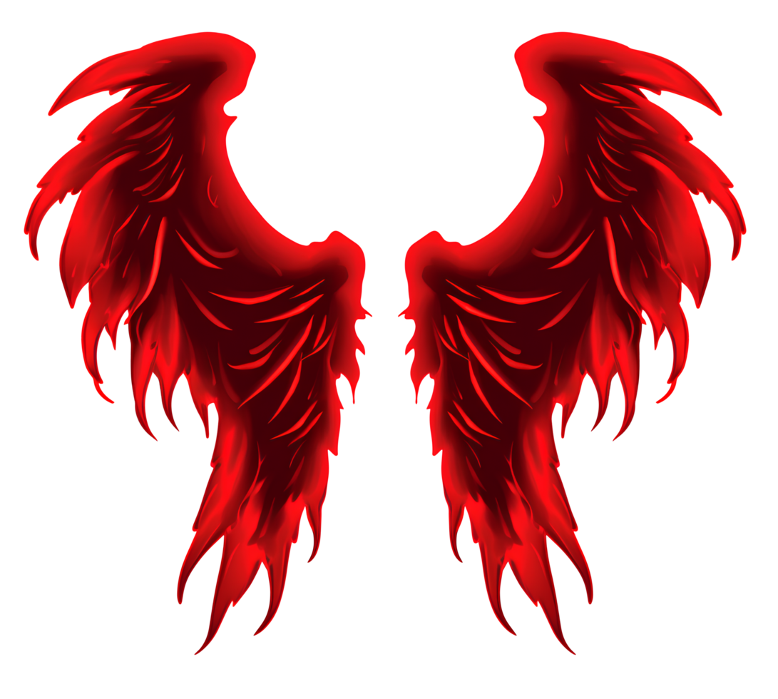 röd ondska demon vingar isolerat på transparent bakgrund png
