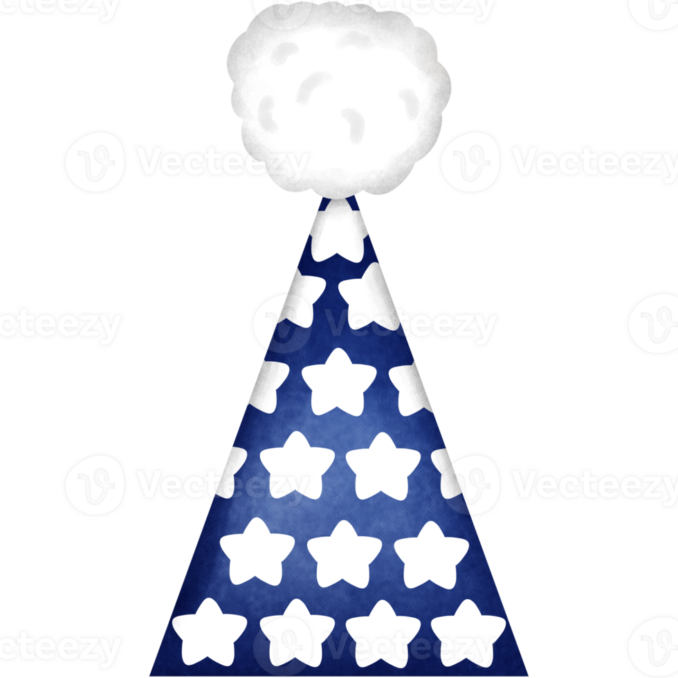 Patriotic party hat clipart, Hand drawn watercolor 4th of july illustration. png