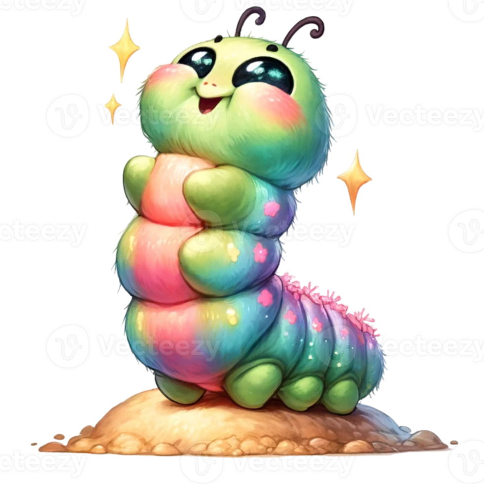 Cute Hungry Caterpillar Clipart - Perfect for Children's Books, Invitations, and Educational Materials png